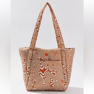 BAGGU Happy Puffy Mint & Tan Tote Bag NWT